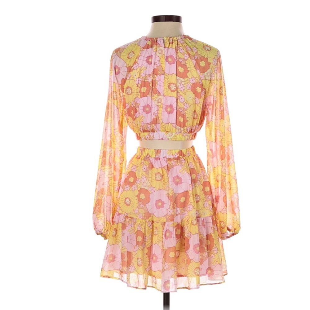 Steve Madden Women's" Retro Cadi" Open Back Mini Dress In Pink Multi - X-Small - Picture 7 of 12